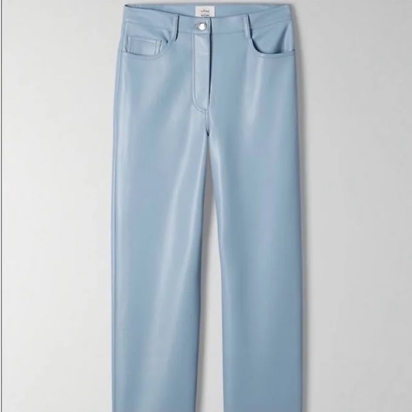 Light blue Melinda pants - leather aritzia - Picture 1 of 8